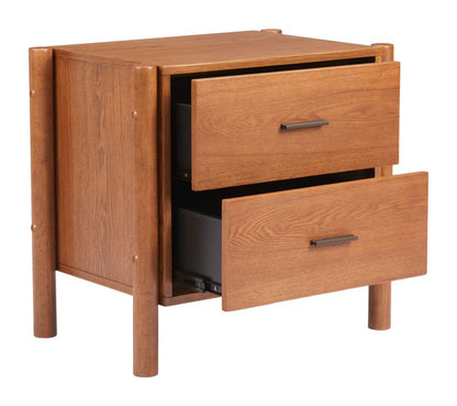 Beleza Two Drawers Wood Nightstand