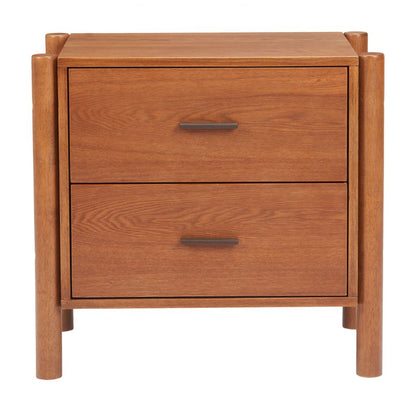 Beleza Two Drawers Wood Nightstand