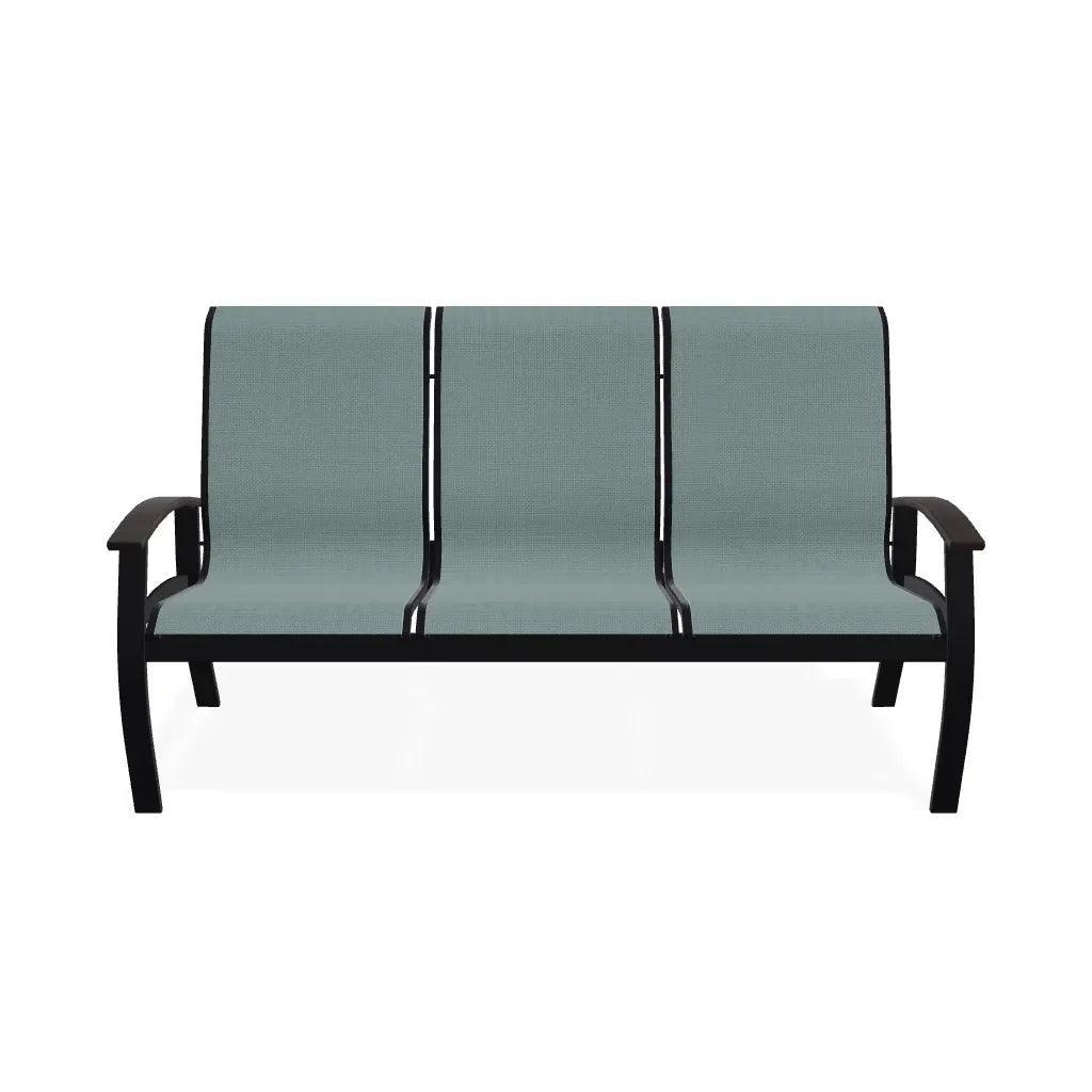 Belle Isle Rustic Polymer/Aluminum Sling 3-Seat Outdoor Sofa
