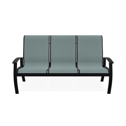 Belle Isle Rustic Polymer/Aluminum Sling 3-Seat Outdoor Sofa
