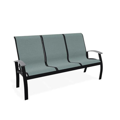 Belle Isle Rustic Polymer/Aluminum Sling 3-Seat Outdoor Sofa