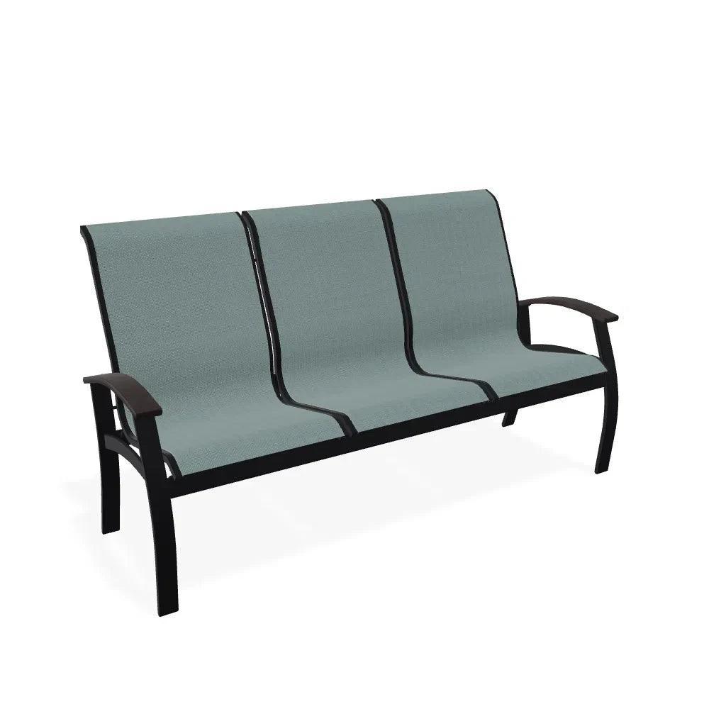 Belle Isle Rustic Polymer/Aluminum Sling 3-Seat Outdoor Sofa