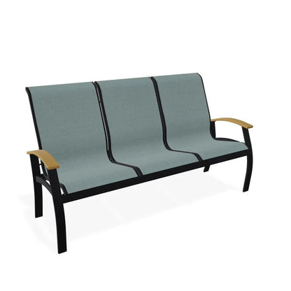 Belle Isle Rustic Polymer/Aluminum Sling 3-Seat Outdoor Sofa