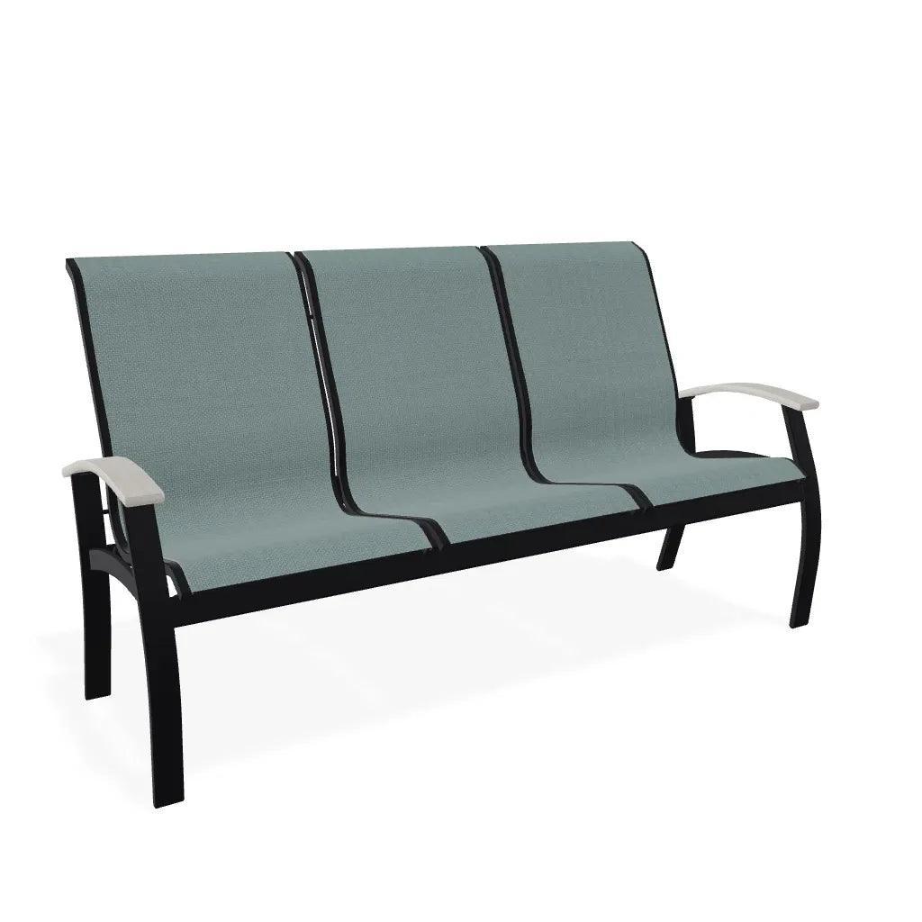 Belle Isle Rustic Polymer/Aluminum Sling 3-Seat Outdoor Sofa