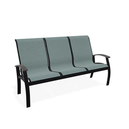 Belle Isle Rustic Polymer/Aluminum Sling 3-Seat Outdoor Sofa