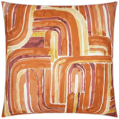 Bender Tangerine Abstract Orange Large Throw Pillow