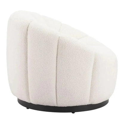 Bhutan Wood & Steel Cream Accent Chair