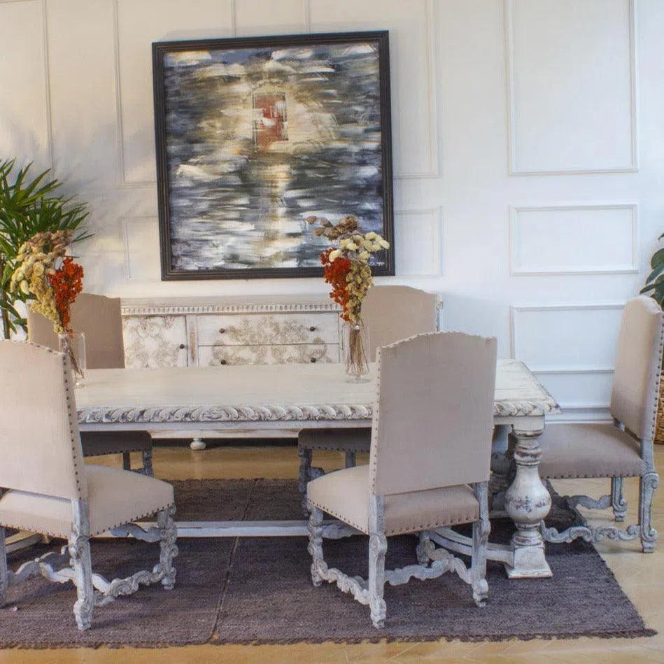 Bianca Carved White Dining Chair