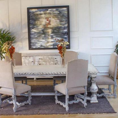 Bianca Carved White Dining Chair