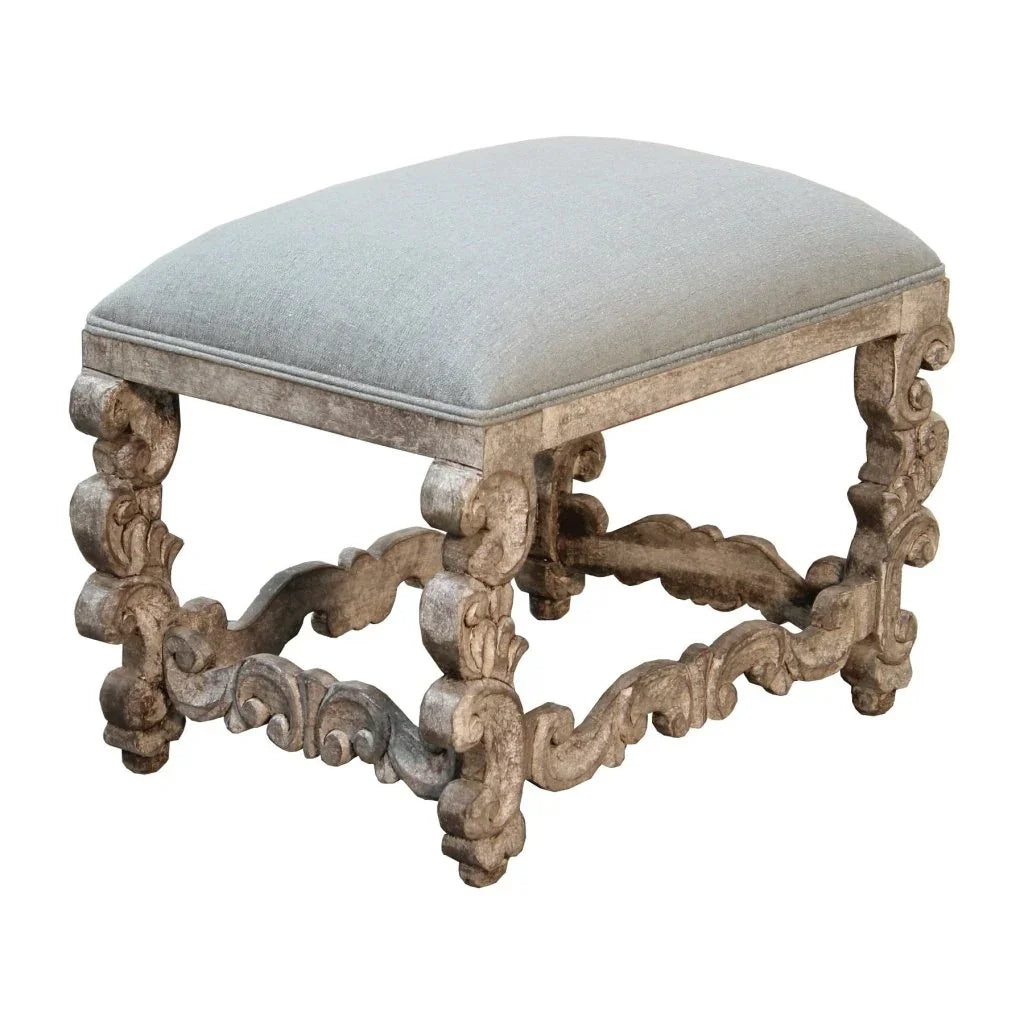 Bianca Grey Performance Fabric Ottoman