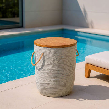 Biban Natural Wood Top Side Table