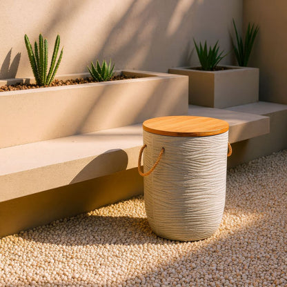 Biban Natural Wood Top Side Table