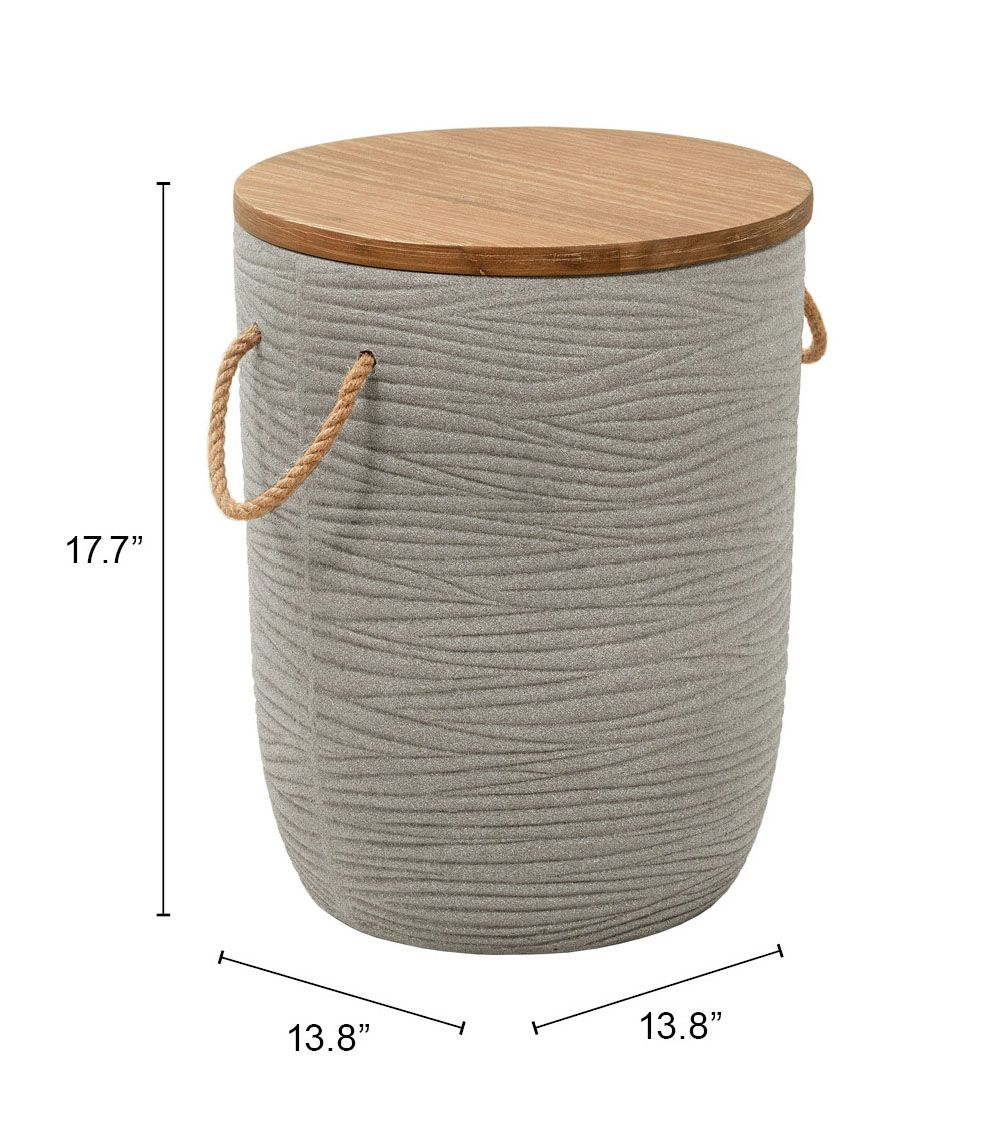 Biban Natural Wood Top Side Table