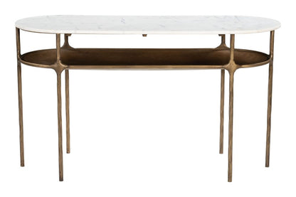 Bild White Marble Top Oval Console Table