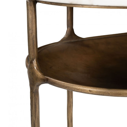 Bild White Marble Top Oval Console Table
