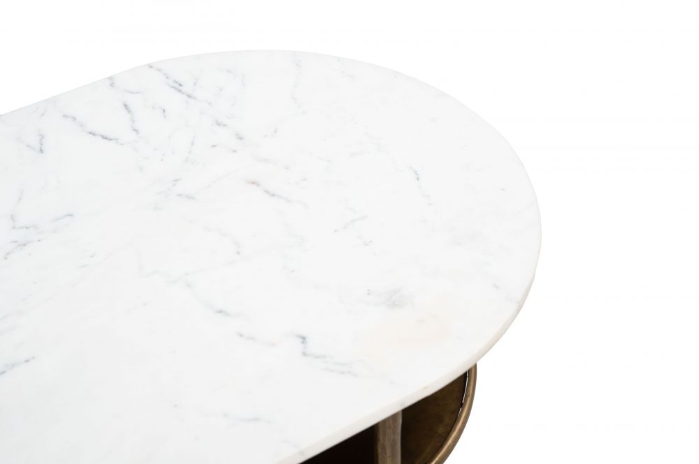 Bild White Marble Top Oval Console Table