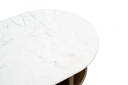 Bild White Marble Top Oval Console Table