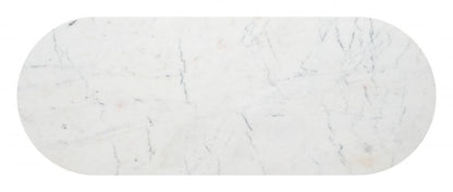 Bild White Marble Top Oval Console Table