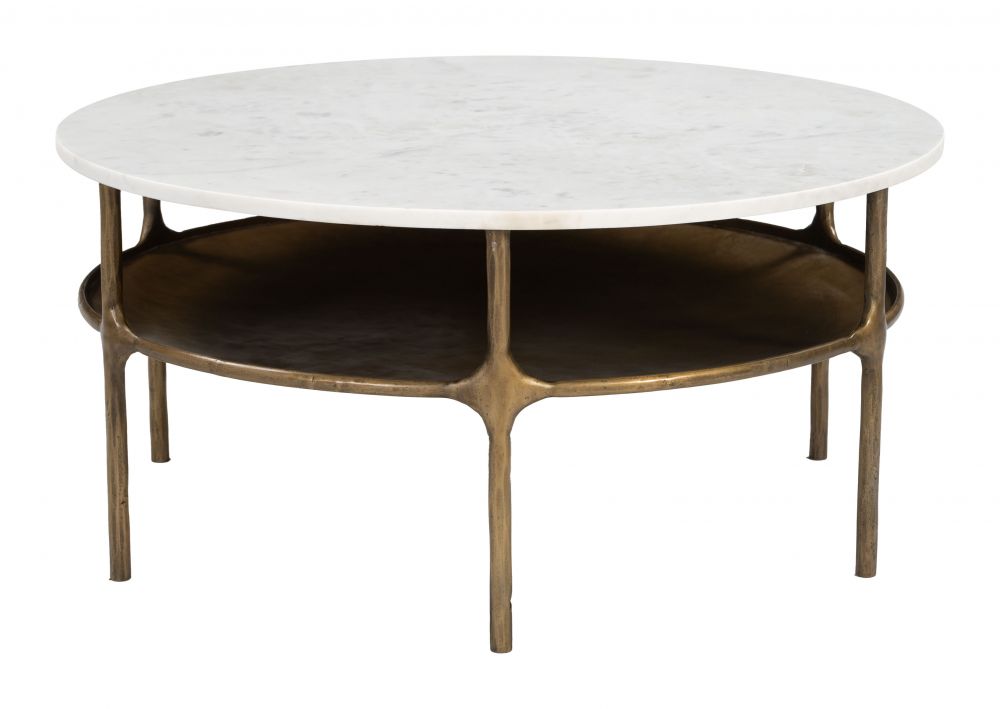 Bild White Marble Top Round Coffee Table
