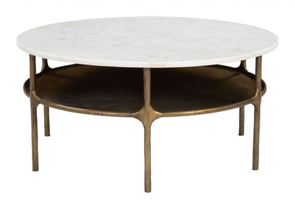 Bild White Marble Top Round Coffee Table