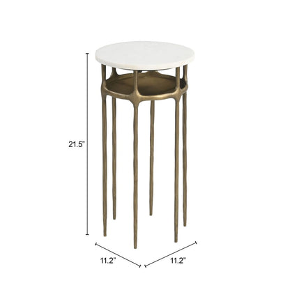 Bild White Marble Top Round Side Table