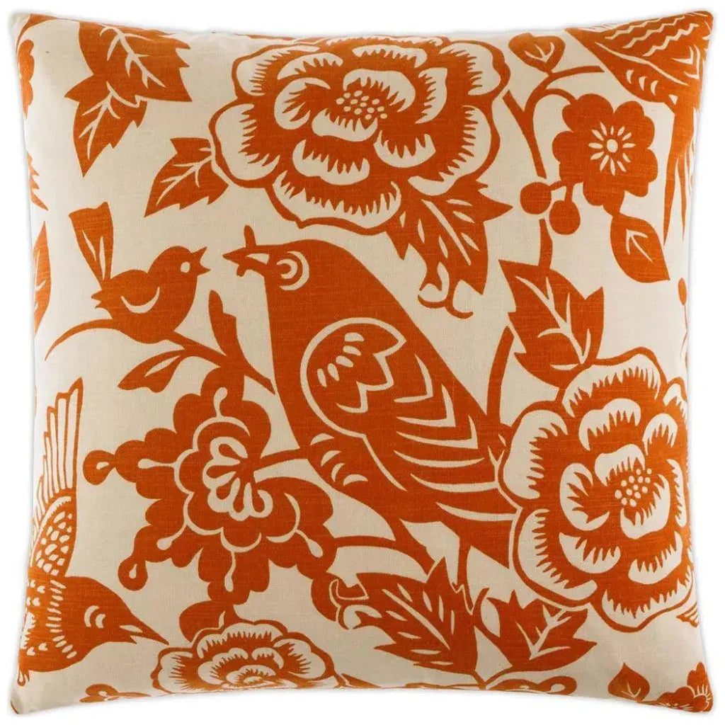 Billybird Tangerine Red Throw Pillow Insert