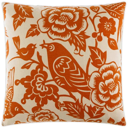 Billybird Tangerine Red Throw Pillow Insert