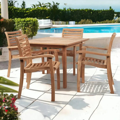 Birmingham Square Outdoor Dining Table with Umbrella Hole