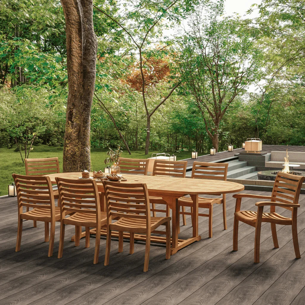 Birmingham Teak Patio Rectangular Dining Set 7PC