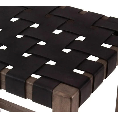 Black Leather Counter stool Madeira