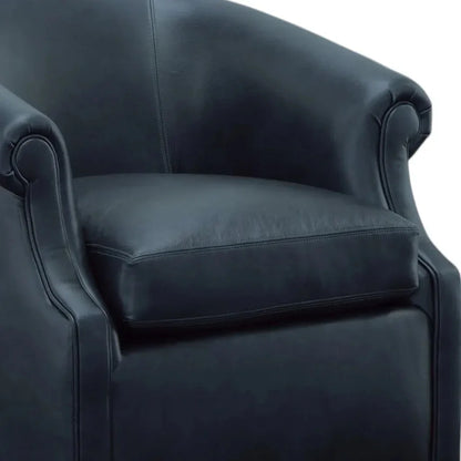 Seattle Black Leather Swivel Club Chair