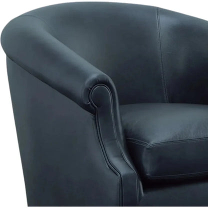 Seattle Black Leather Swivel Club Chair