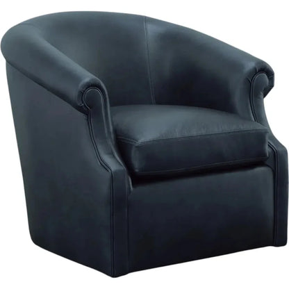 Seattle Black Leather Swivel Club Chair