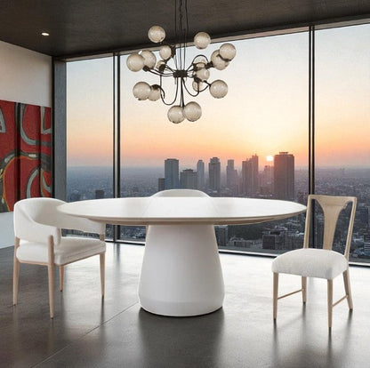 Bodhi 54-72 Round Extendable Table with MIXED Chairs 5PC Set