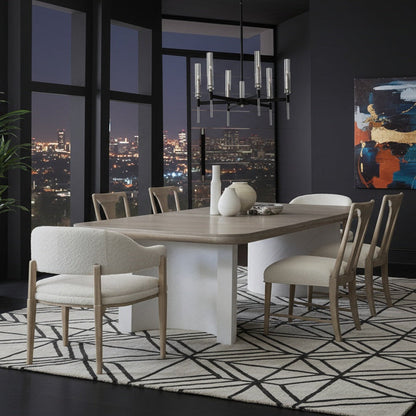Bodhi 84-104 Extending Dining Table with MIXED Chairs 5PC