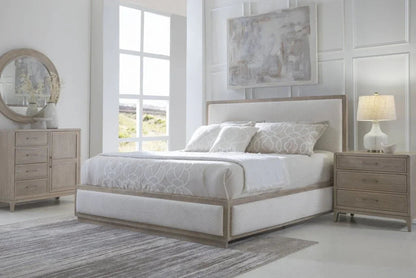 Bodhi Ivory Textured Performance Fabric Bed
