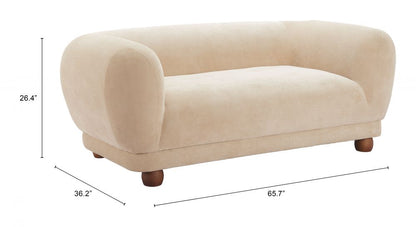 Boet Cream Fabric Loveseat