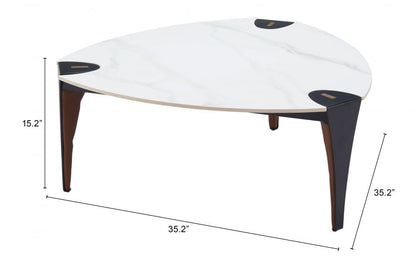 Bogey White Sintered Stone Top Coffee Table