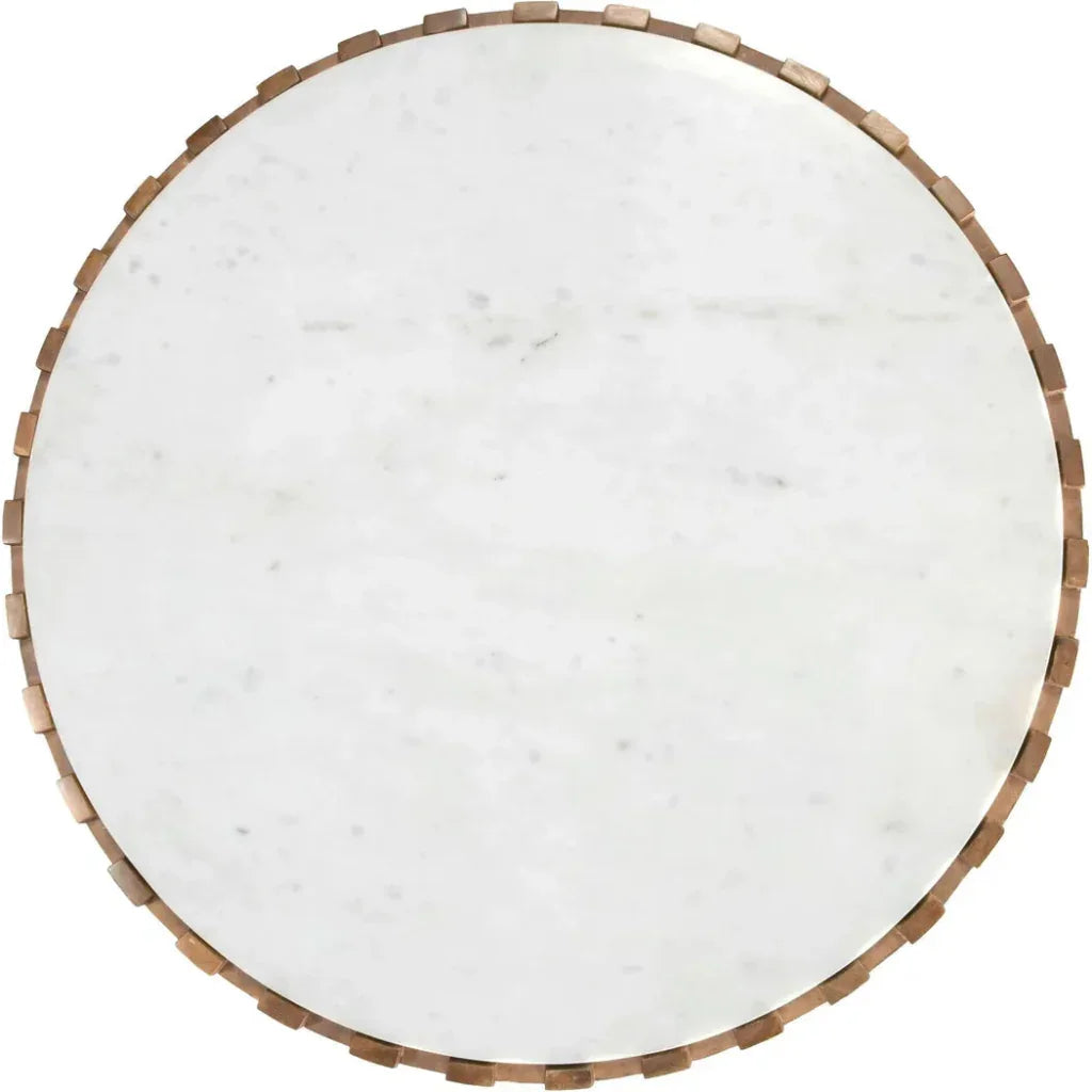 Bombay Wood & Marble Round Coffee Table