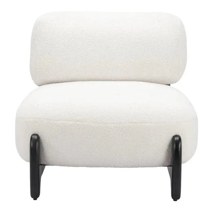 Bombo Wood White Armless Accent Chair
