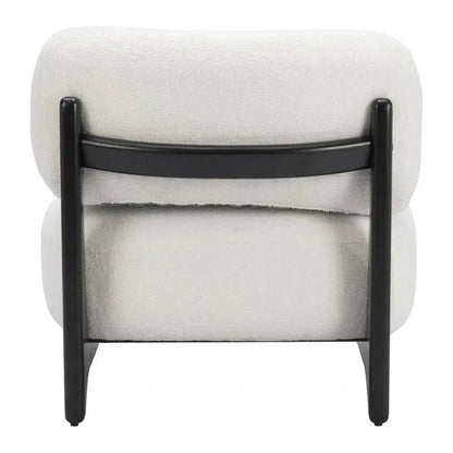 Bombo Wood White Armless Accent Chair