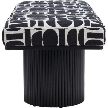 Botoia Wood Black Bench with Plush Fabric