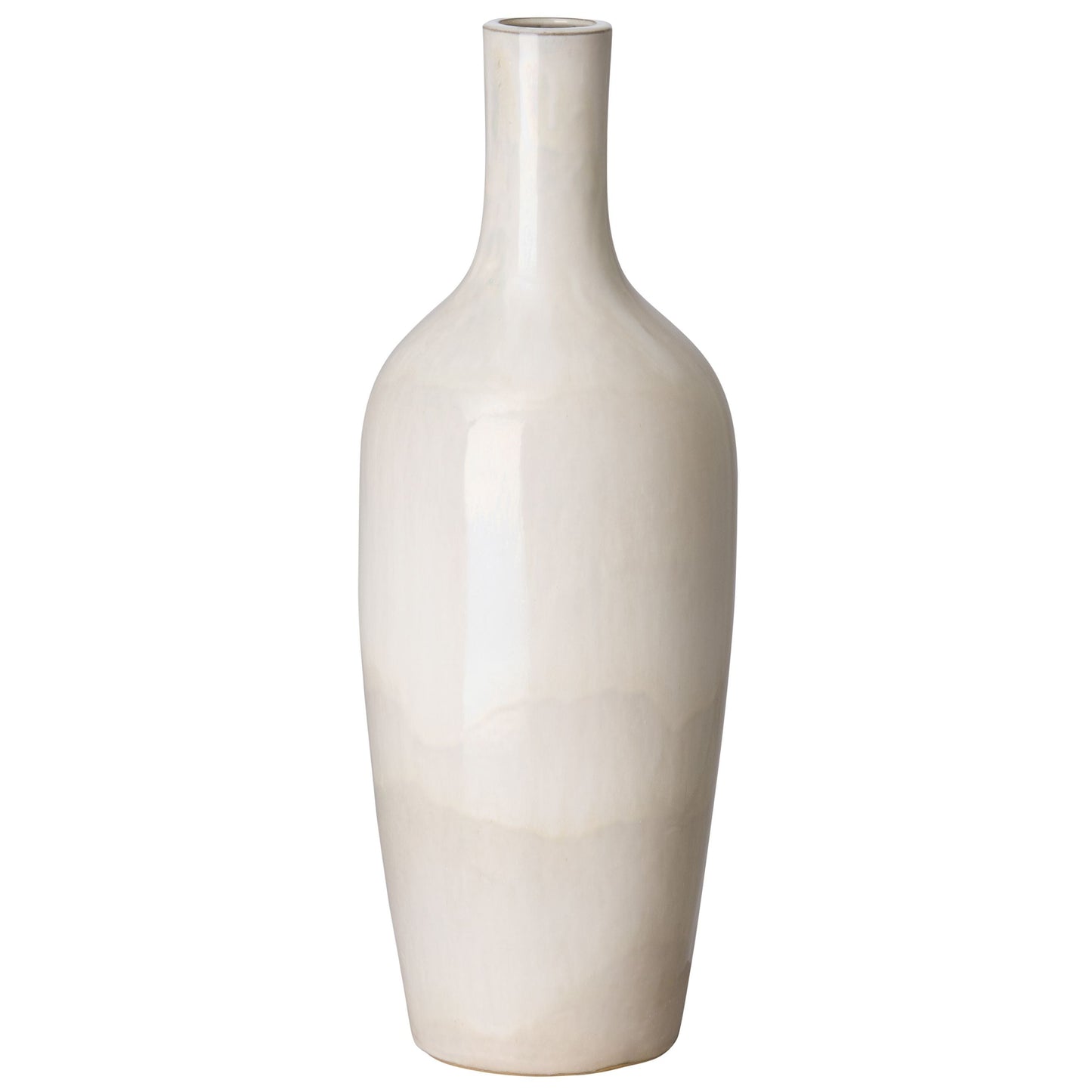 Bottle 22"H Moon White Ceramic Vase