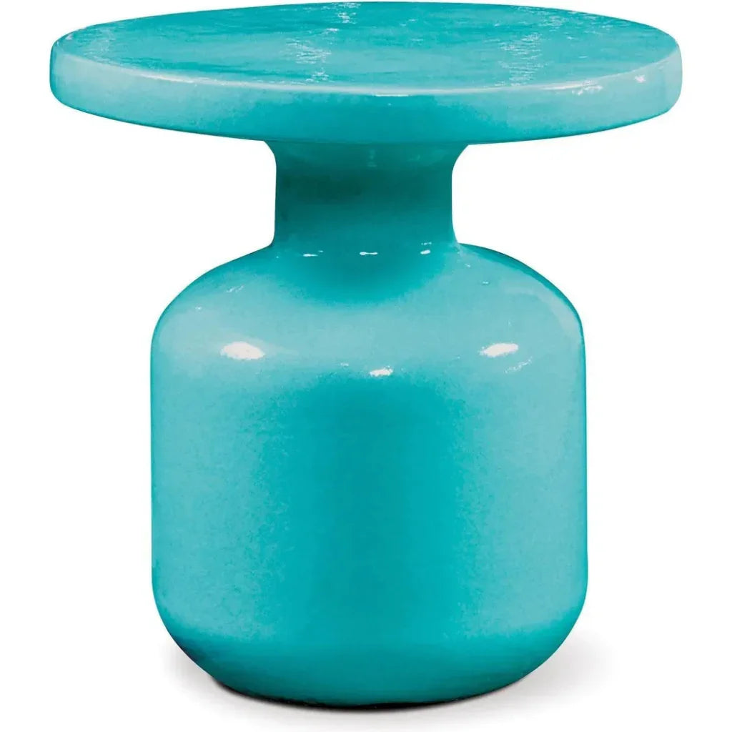 Bottle Accent Table - Aquamarine Outdoor End Table