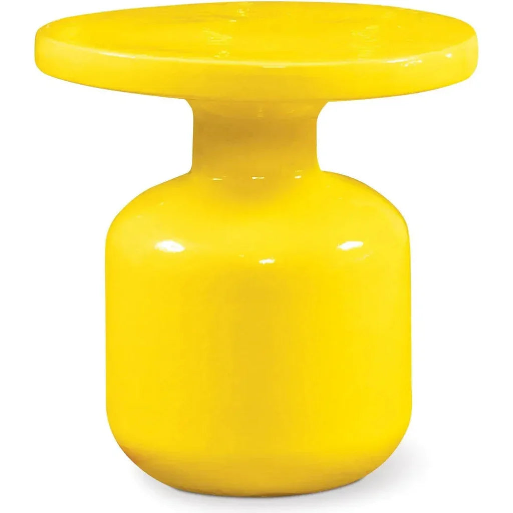 Bottle Accent Table - Mustard Yellow Outdoor End Table