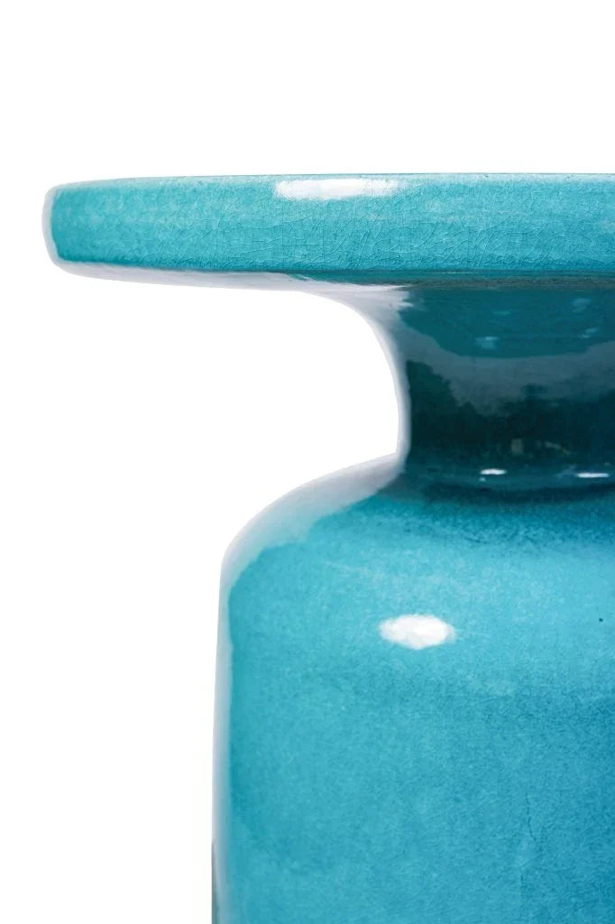 Bottle Ceramic Round Patio Accent Table