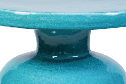 Bottle Ceramic Round Patio Accent Table