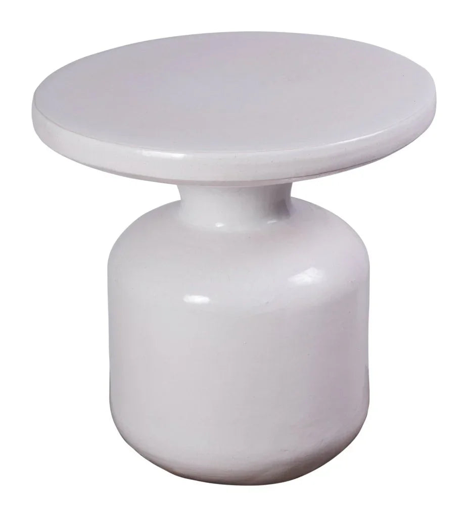 Bottle Ceramic Round Patio Accent Table