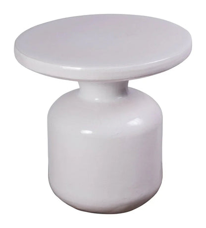 Bottle Ceramic Round Patio Accent Table
