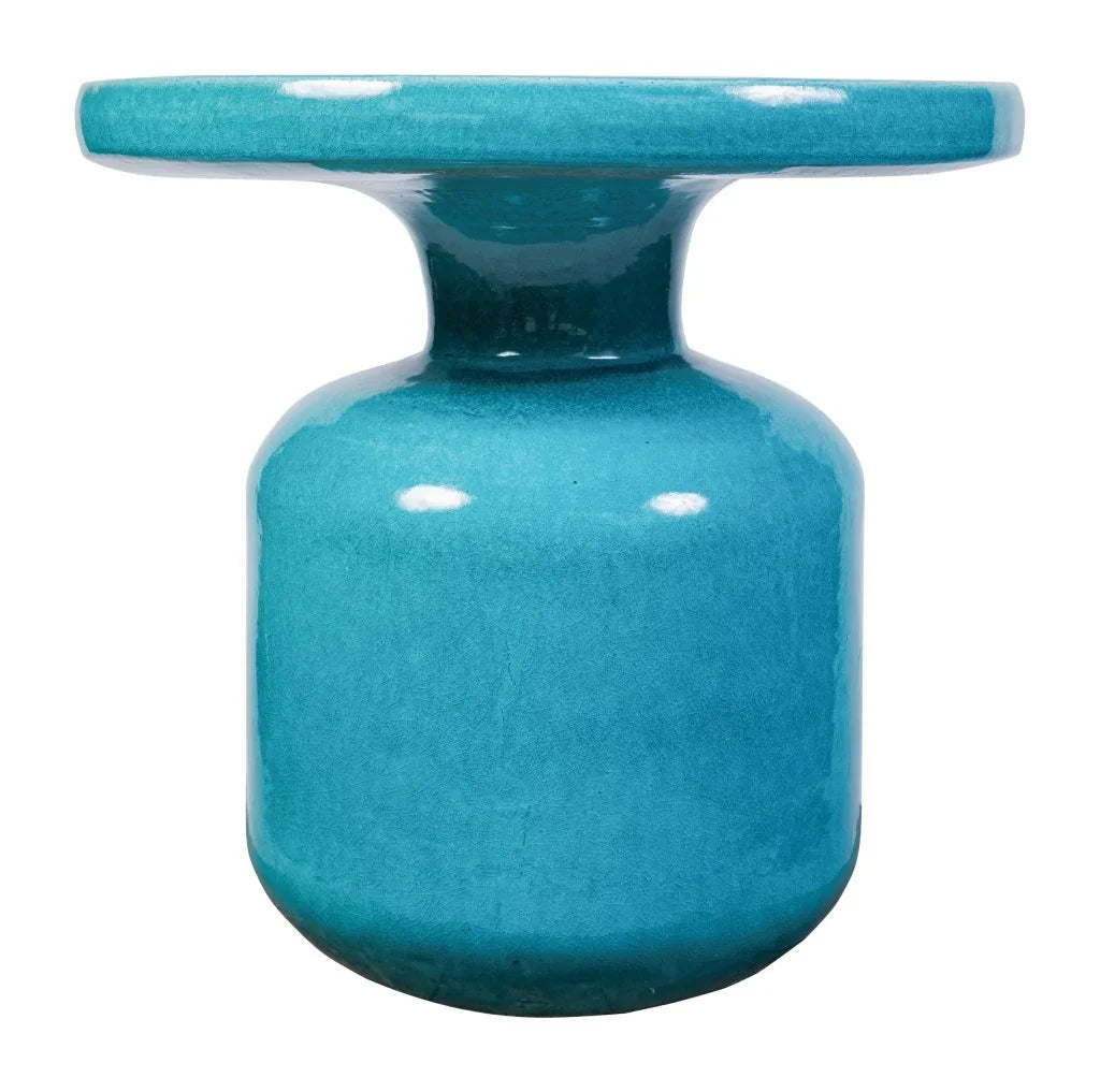 Bottle Ceramic Round Patio Accent Table